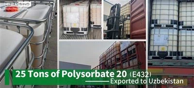 25 tonnellate di polisorbato 20 (E432) esportate in Uzbekistan